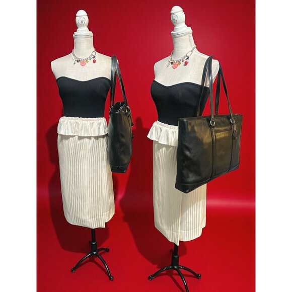 VTG Coach 5332 Series Business Tote Black Leather Nickel Computer Bag Y2K + Tag - Picture 2 of 10